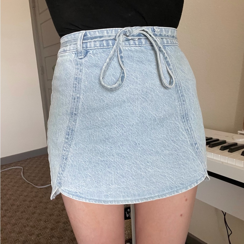 Pacsun Belted Tulip Denim Skirt